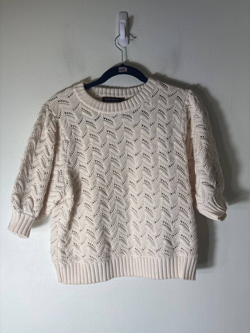 Magali Pascal Crewam Wavy Knit Sweater Sz XS